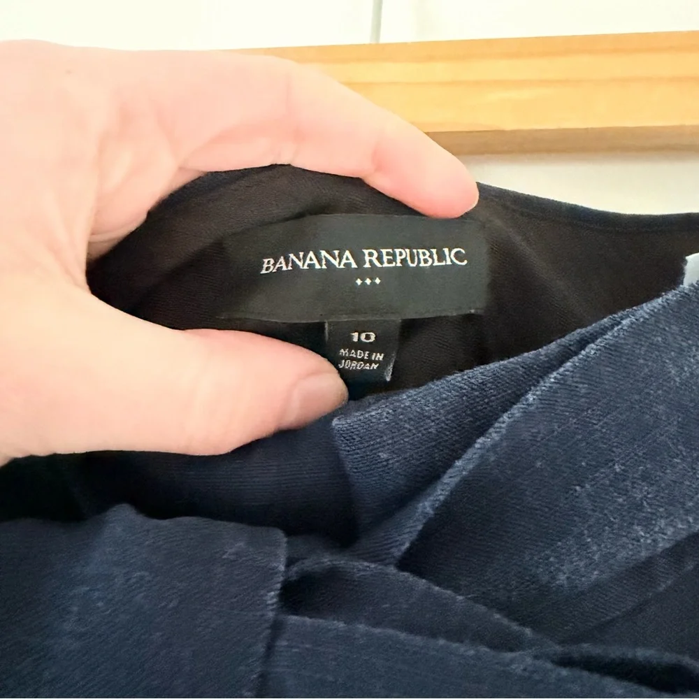 Banana Republic Navy Blue Tie Waist Trousers